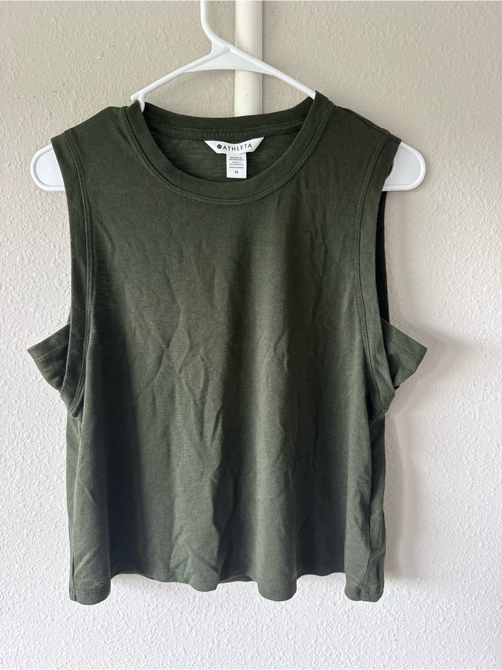 Athleta Olive Green Cutaway Muscle Tank